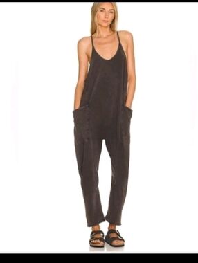 Free People Movement Womens Gray Oversized Cozy Hot Shot Onesie Jumpsuit XS